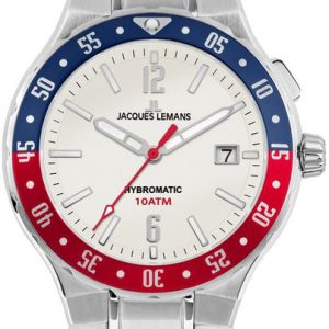 Jacques Lemans Herrklocka 1-2109G Hybromatic Vit/Stål Ø42 mm