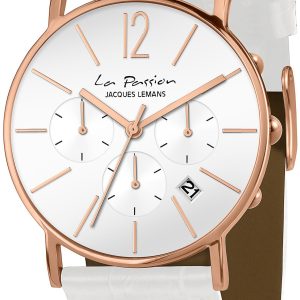 Jacques Lemans LP-123M La Passion Vit/Läder Ø40 mm