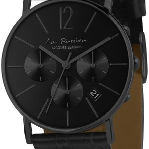 Jacques Lemans LP-123Q La Passion Svart/Läder Ø40 mm