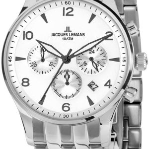 Jacques Lemans London Herrklocka 1-1654ZF Vit/Stål Ø40 mm