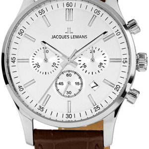 Jacques Lemans London Herrklocka 1-2025B.1 Vit/Läder Ø42 mm