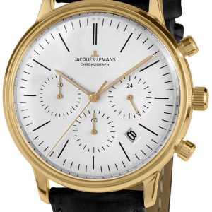 Jacques Lemans N-209ZE Retro Classic Vit/Läder Ø39 mm