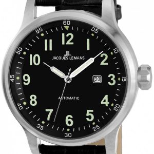 Jacques Lemans Porto Herrklocka 1-1723G Svart/Läder Ø48 mm