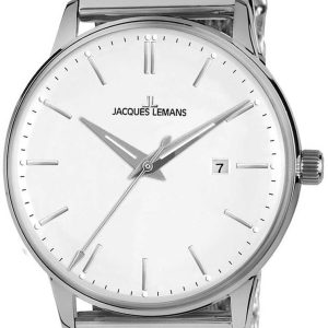 Jacques Lemans Retro Classic Herrklocka N-213C Vit/Stål Ø42 mm