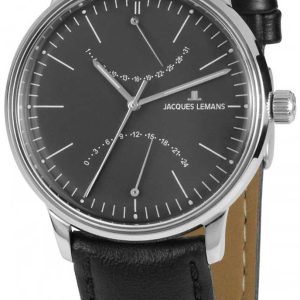 Jacques Lemans Retro Classic Herrklocka N-218A Svart/Läder Ø40 mm