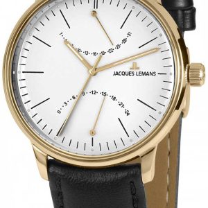 Jacques Lemans Retro Classic Herrklocka N-218C Vit/Läder Ø40 mm