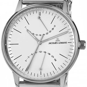 Jacques Lemans Retro Classic Herrklocka N-218F Vit/Stål Ø40 mm