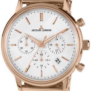 Jacques Lemans Retro Classic N-209M Vit/Roséguldstonat stål Ø40 mm