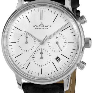 Jacques Lemans Retro Classic N-209ZB Vit/Läder Ø40 mm