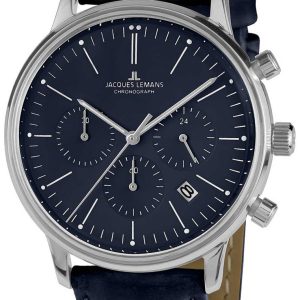 Jacques Lemans Retro Classic N-209ZC Blå/Läder Ø40 mm