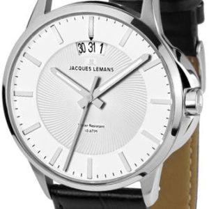 Jacques Lemans Sydney Herrklocka 1-1540B Silverfärgad/Läder Ø42 mm