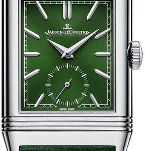 Jaeger LeCoultre Herrklocka 3978430 Reverso Tribute Grön/Läder