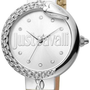 Just Cavalli 99999 Damklocka JC1L097L0015 Silverfärgad/Läder Ø32 mm