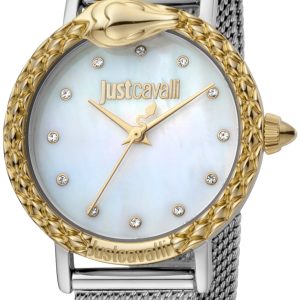 Just Cavalli 99999 Damklocka JC1L124M0095 Vit/Stål Ø34 mm