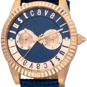 Just Cavalli 99999 Damklocka JC1L142L0035 Blå/Läder Ø36 mm