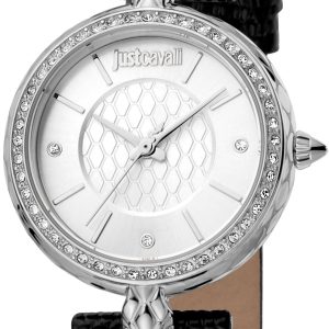 Just Cavalli 99999 Damklocka JC1L147L0015 Silverfärgad/Läder Ø30 mm