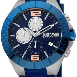 Just Cavalli 99999 Herrklocka JC1G081P0035 Blå/Gummi Ø44 mm