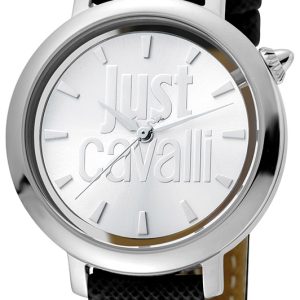 Just Cavalli Damklocka JC1L007L0015 Logo Silverfärgad/Läder Ø34 mm