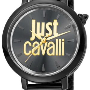 Just Cavalli Damklocka JC1L007M0085 Logo Svart/Stål Ø34 mm