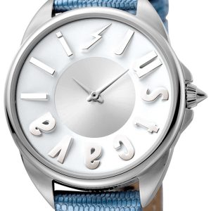 Just Cavalli Damklocka JC1L008L0025 Logo Silverfärgad/Läder Ø34 mm