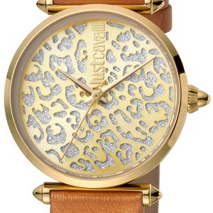 Just Cavalli Damklocka JC1L085L0025 Champagnefärgad/Läder Ø32 mm