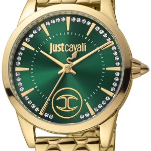 Just Cavalli Damklocka JC1L087M0265 Charming Grön/Gulguldtonat stål