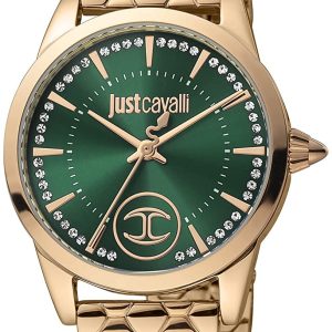 Just Cavalli Damklocka JC1L087M0275 Glam Grön/Gulguldtonat stål