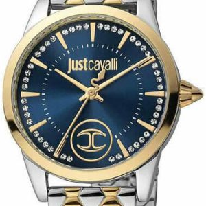 Just Cavalli Damklocka JC1L087M0295 Glam Blå/Gulguldtonat stål Ø32