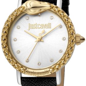 Just Cavalli Damklocka JC1L124L0035 Silverfärgad/Läder Ø34 mm