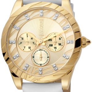 Just Cavalli Damklocka JC1L130L0015 Champagnefärgad/Läder Ø40 mm