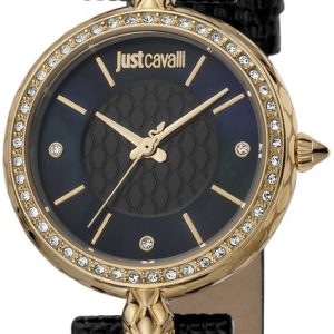 Just Cavalli Damklocka JC1L147L0025 Glam Chic Svart/Läder Ø30 mm