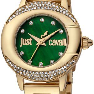 Just Cavalli Damklocka JC1L150M0065 Glam Chic Grön/Gulguldtonat