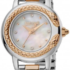 Just Cavalli Damklocka JC1L151M0105 Vit/Roséguldstonat stål Ø32 mm