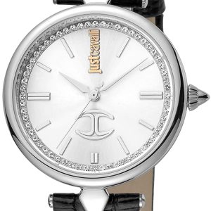 Just Cavalli Damklocka JC1L156L0015 Silverfärgad/Läder Ø34 mm