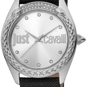 Just Cavalli Damklocka JC1L195L0015 Silverfärgad/Läder Ø34 mm