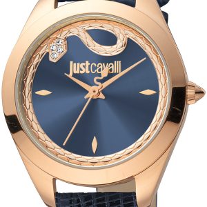 Just Cavalli Damklocka JC1L210L0235 Blå/Läder Ø32 mm