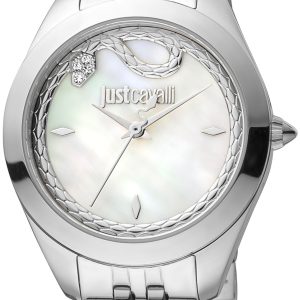 Just Cavalli Damklocka JC1L210M0245 Finezza Vit/Stål Ø32 mm