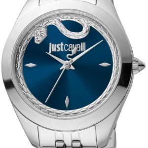 Just Cavalli Damklocka JC1L210M0255 Animal Blå/Stål Ø32 mm