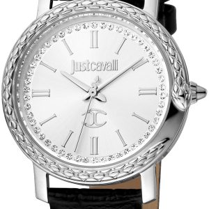 Just Cavalli Damklocka JC1L212L0015 Silverfärgad/Läder Ø32 mm