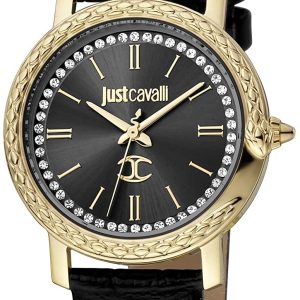 Just Cavalli Damklocka JC1L212L0025SET Valentines Svart/Läder Ø32 mm