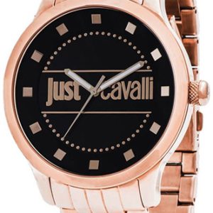 Just Cavalli Damklocka R7253127524 Huge Svart/Roséguldstonat stål