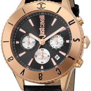 Just Cavalli Herrklocka JC1G155L0035 Modern Svart/Läder Ø44 mm