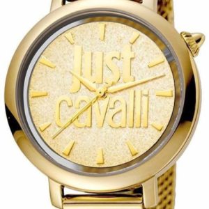 Just Cavalli Logo Damklocka JC1L007M0065 Gulguldstonad/Gulguldtonat