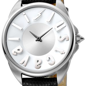 Just Cavalli Logo Damklocka JC1L008L0015 Silverfärgad/Läder Ø34 mm