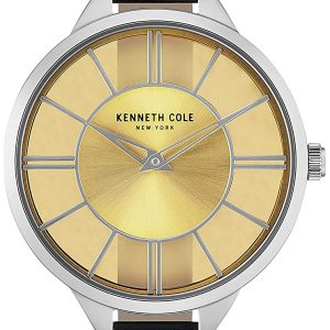 Kenneth Cole Damklocka KC50538005 Gulguldstonad/Läder Ø36 mm