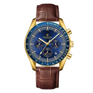 Kompass ChronoSpeed Gold Blue Brown