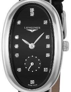 Longines Damklocka L2.306.4.57.0 Symphonette Svart/Läder Ø21.9 mm