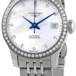 Longines Damklocka L2.320.0.87.6 Record Vit/Stål Ø26 mm