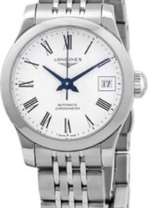 Longines Damklocka L2.320.4.11.6 Record Vit/Stål Ø26 mm