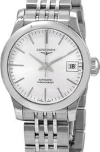 Longines Damklocka L2.320.4.72.6 Record Silverfärgad/Stål Ø26 mm